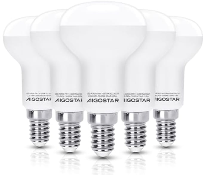 Reflector lamp E14 R50 LED 7W - Daglicht wit 6500K - Set van 5 stuks
