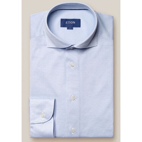 Eton Overhemd Oxford Piqué Licht Blauw / male