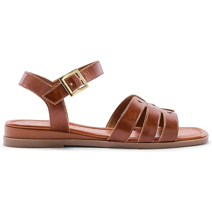 Platte sandalen met studdetails dames Pédiconfort