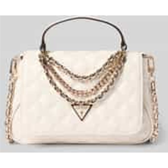 GUESS schoudertas handtas Giully II Top Handle Flap Bag Cream White crème