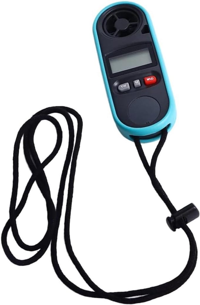 Compacte Anemometer - Windmeter Temperatuurmeter - Professioneel Gebruik - Verlicht LCD Scherm - 0-30 m/s - Blauw