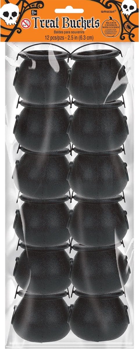 Amscan Ketels Halloween 10,1 X 7,3 Cm Zwart 12 Stuks