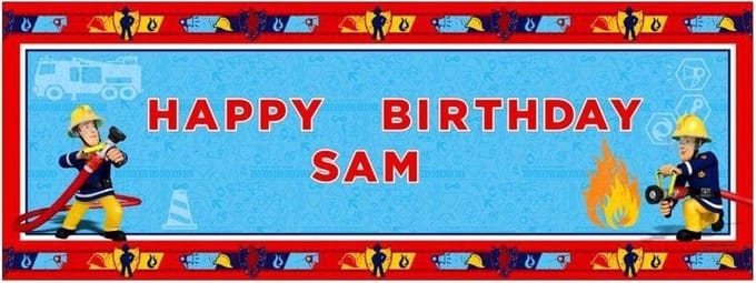 Brandweerman Sam Persoonlijke Verjaardagsbanner 120 X 45 Cm Rd/bl