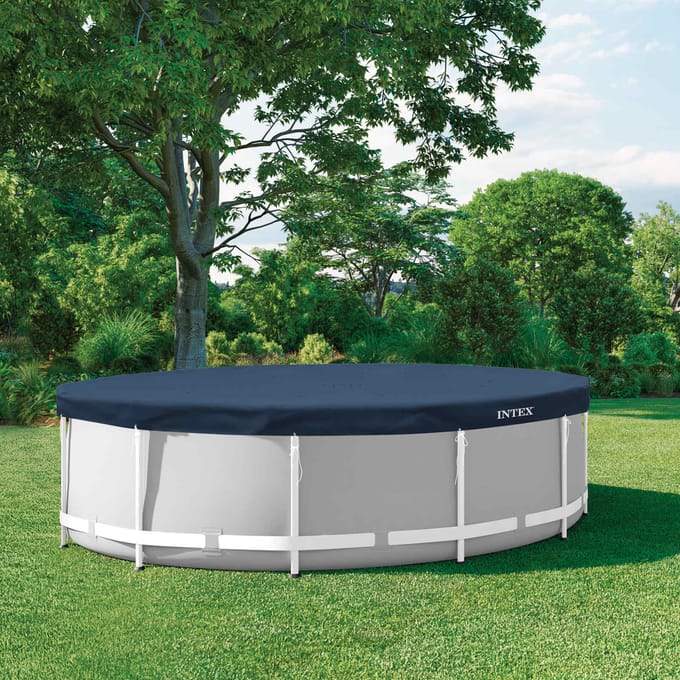 INTEX Zwembadcover Ø366 x 20 cm Rond PVC en PET