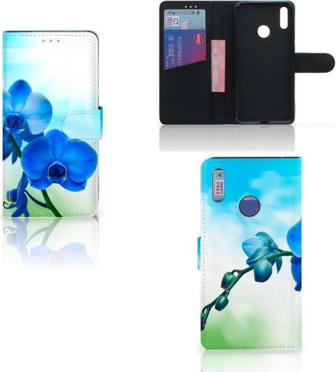 Huawei Y7 (2019) Hoesje Orchidee Blauw - Cadeau voor je Moeder