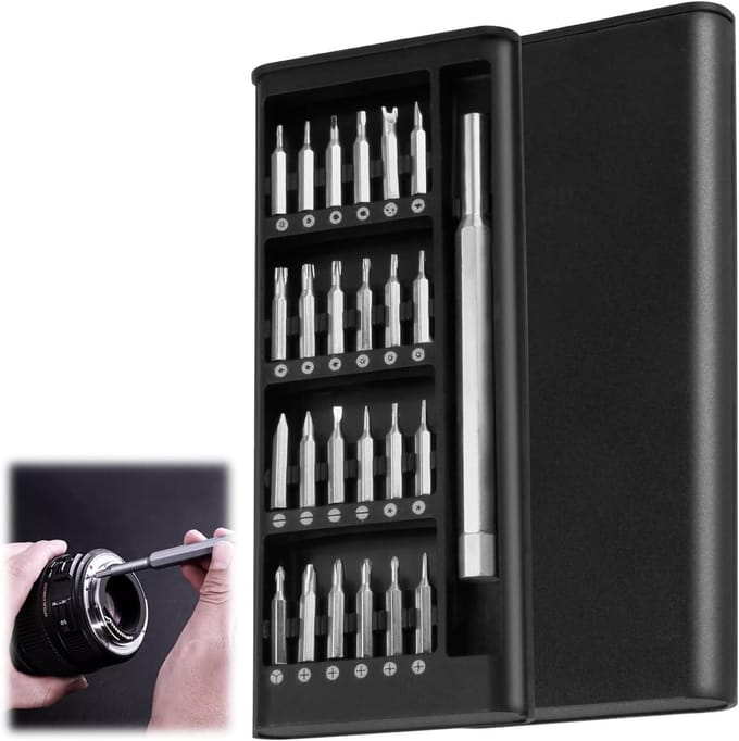 Set van 24 Precisie Schroevendraaiers met S2 Bits voor Reparatie van Mobiele Telefoons, Laptops en Tablets