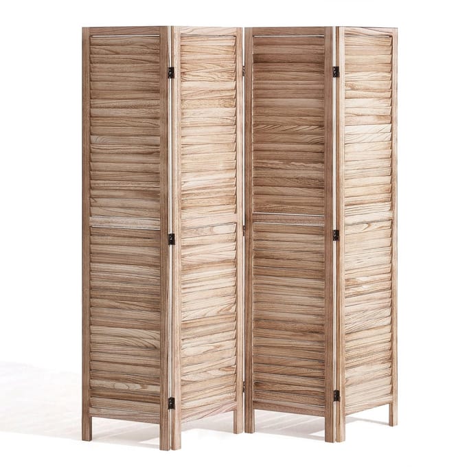Houten Ruimteverdeler Houten Privacy Scherm 4 Paneels Ruimte Scheidingswand