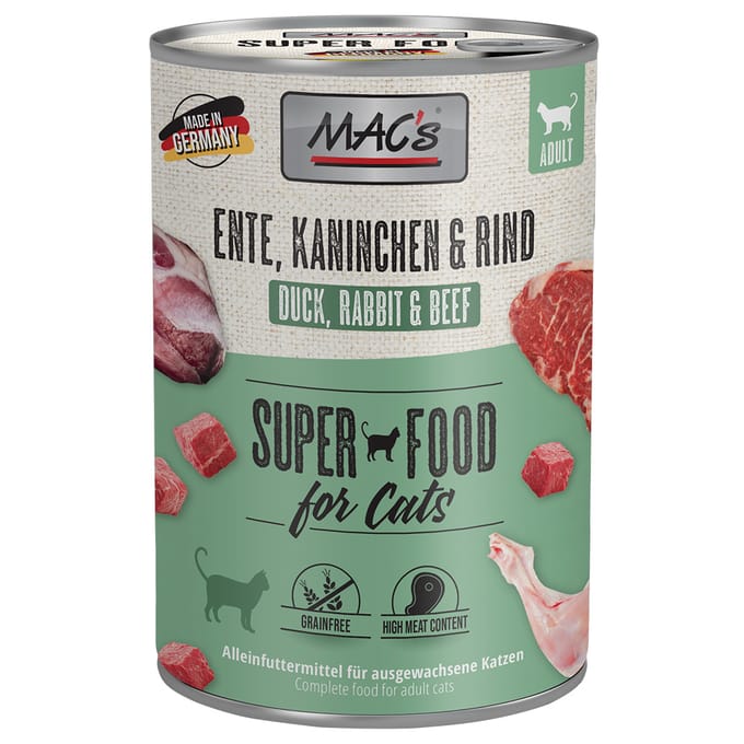 MAC's CAT - blik 6x400g - eend, konijn & rundvlees