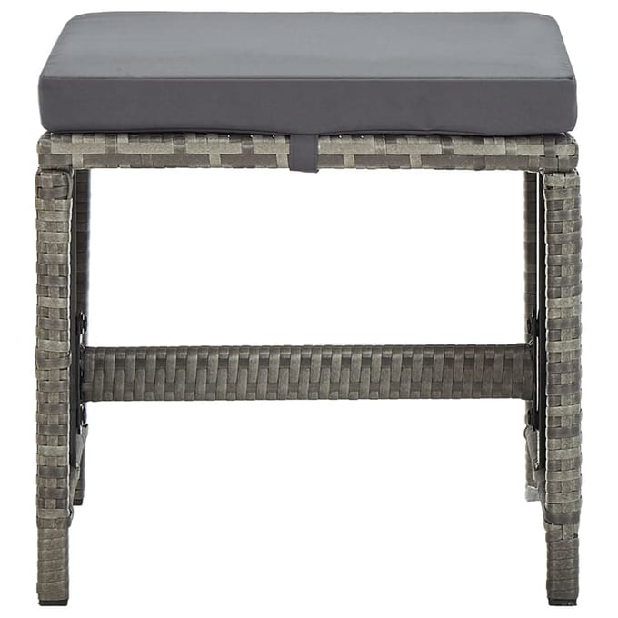 vidaXL - Tuinkrukken - 4 - st - met - kussens - poly - rattan - grijs