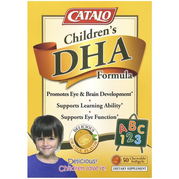 CATALO, formule DHA pour enfants, saveur orange, 50 gélules molles à croquer