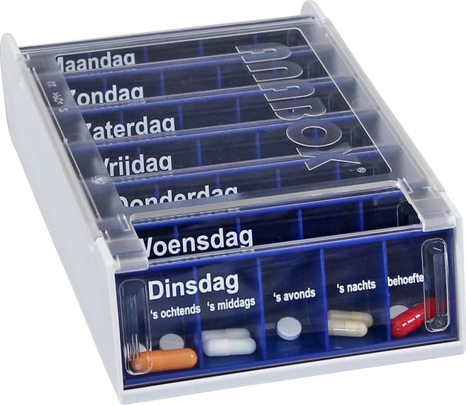 Anabox - 7 dagen medicijndoos - donkerblauw - pillendoos