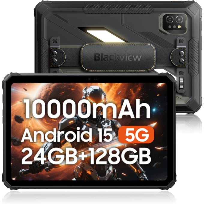 Blackview Active 7 5G Robuuste Tablets Android 15 11 inch Scherm 8+16 GB RAM 128GB ROM Tablet PC 6600mAh 8+128 grijs