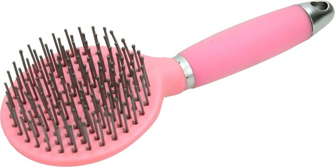 HB Ruitersport - Staart & Manenborstel - Soft Gel Handvat - Roze