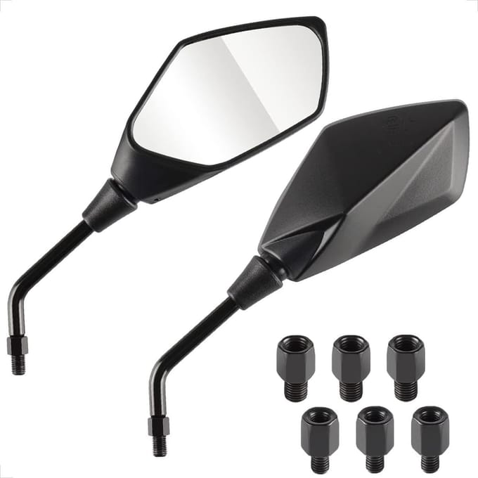 Spiegelset voor motorfiets, E4, E-MARK, E-goedgekeurd, quad, scooter, ATV, bromfiets