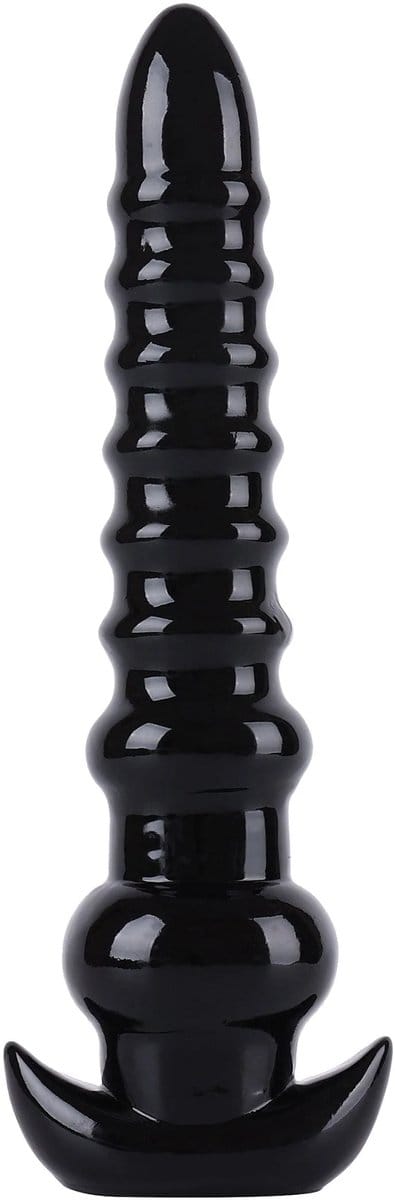 Lusty Anale Zwarte Geribbelde Dildo - Extreme Anale Trainer