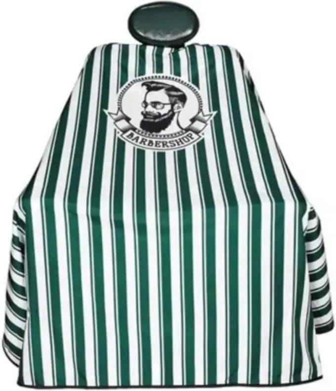 Livano Baardschort - Beard Bib - Scheerschort - Baard Cape - Kappersmantel - Kapmantel - Groen/Wit