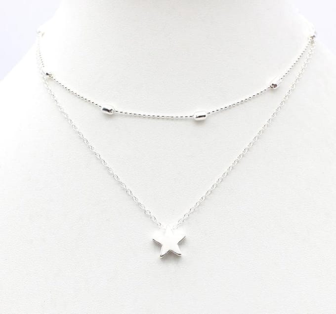 Jumalu ketting choker ster - zilverkleurig