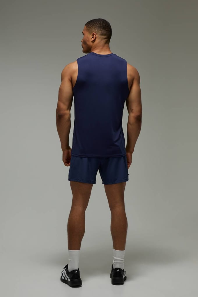 Heren Active Performance Regular Fit Tanktop | Navy | Size XS