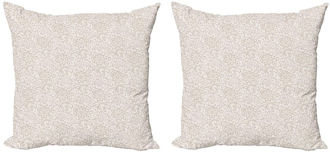 ABAKUHAUS – Kussenhoes 45x45 cm – Set van 2 – Dubbelzijdig bedrukt – Microvezel Tan