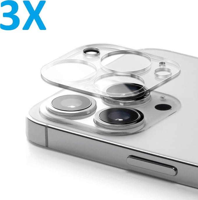 Camera Lens Glass Protector - Transparant - Lens Beschermer - Transparant Beschermglas - 3X - Geschikt voor: Apple iPhone 14 Pro Max