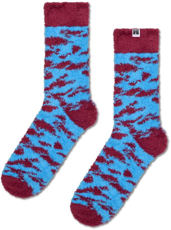 Happy Socks Fluffy Zebra Sock - unisex sokken - donkerrood - Unisex - Maat: 36 - 40