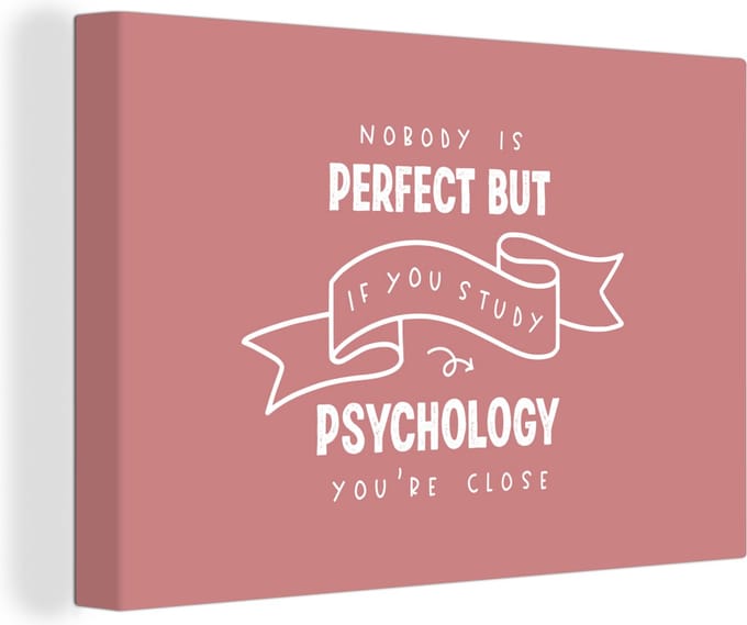 Canvas Schilderij Studenten - Studeren - Psychologie - Quotes - 120x80 cm - Wanddecoratie