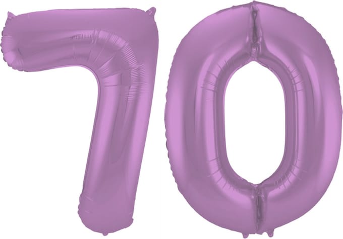 Folieballon 70 jaar metallic paars 86cm