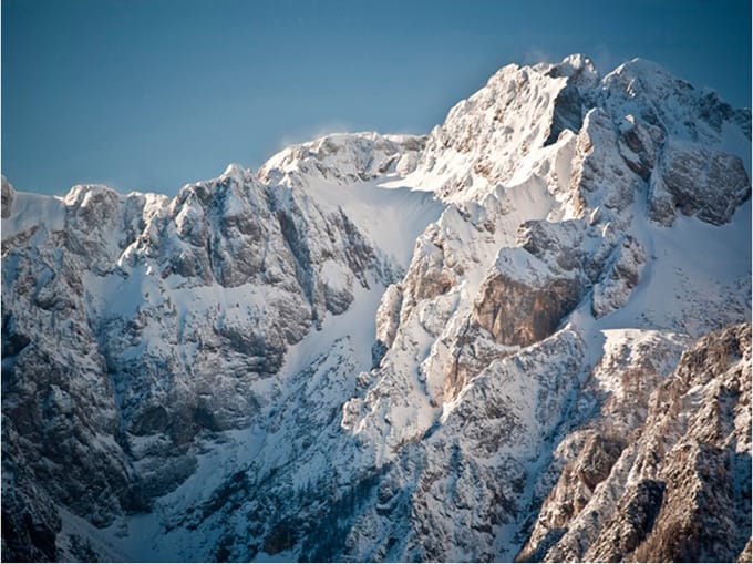 Fotobehang - Winter in de Alpen.