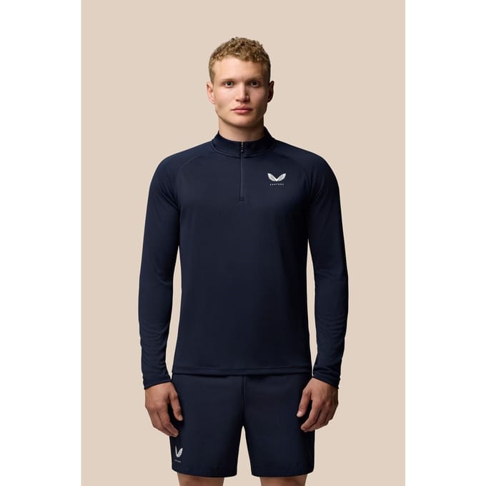 Castore Adapt Training 1/4 Zip Top Polyester Heren Blauw Actieve Kleding T-Shirts