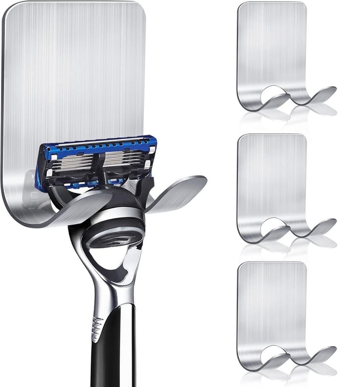 Scheermeshouder Set (4 stuks) - Waterdichte RVS Haken voor Scheermes, Handdoek, Loofah en meer
