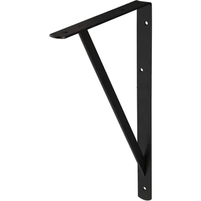 Plankdrager Industrie Mat Zwart 25x40cm