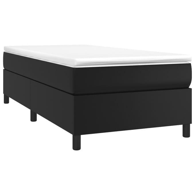 vidaXL - Boxspring - bed - kunstleer - zwart - 100x200 - cm