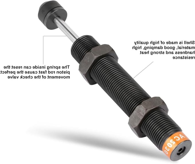 Hydraulische schokdemper 30 mm voor pneumatische cilinder met zelfinstellende snelle terugloop en bufferfunctie