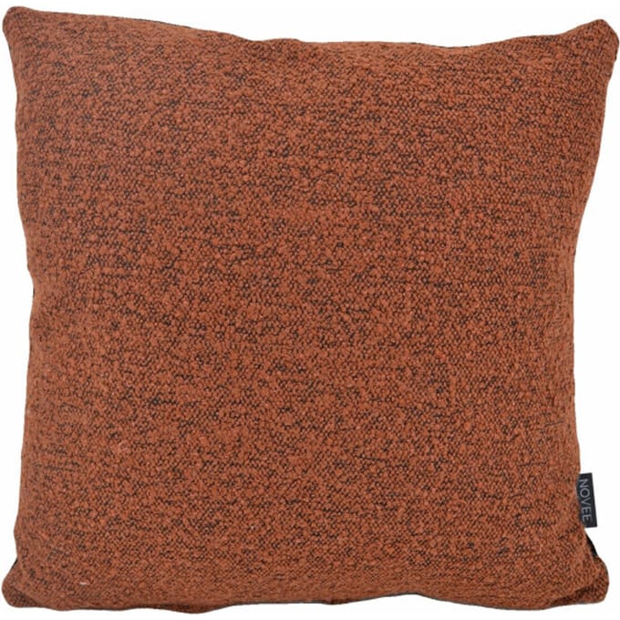 NOVÉE Velvet boucle roest/zwart | 45 x 45 cm | kussenhoes | polyester