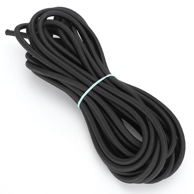 7mm 10m / 32.8ft Kleding Ronde Elastische Koord met Sterke Elasticiteit voor Kleding DIY Zwart black