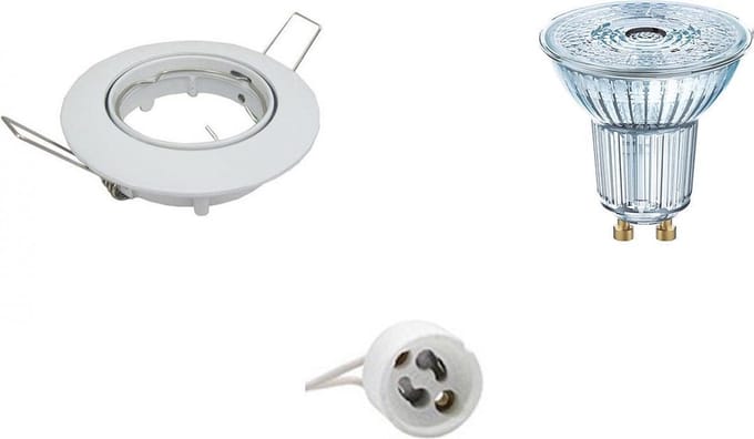 LED Spot Set - LEDVANCE Parathom PAR16 940 36D - GU10 Fitting - Dimbaar - Inbouw Rond - Glans Wit - 3.4W - Natuurlijk Wit 4000K - Kantelbaar Ø82mm