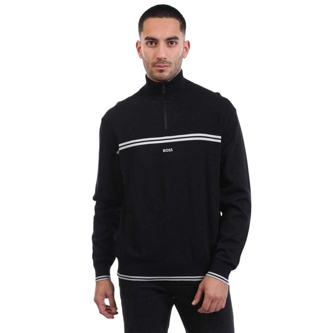 Boss Heren K Zone Katoen Regular Pullover (Donkerblauw)