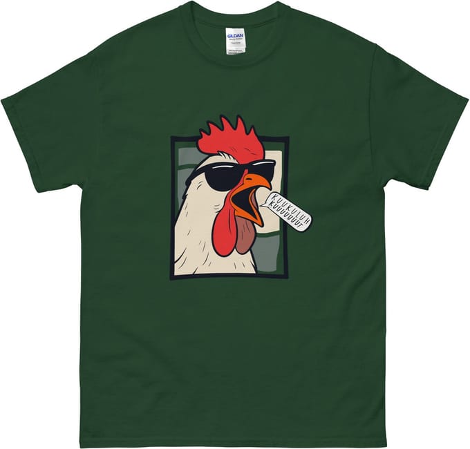 Komische Haan Tshirt - Origineel Cadeau - Dames & Heren - Groen - M