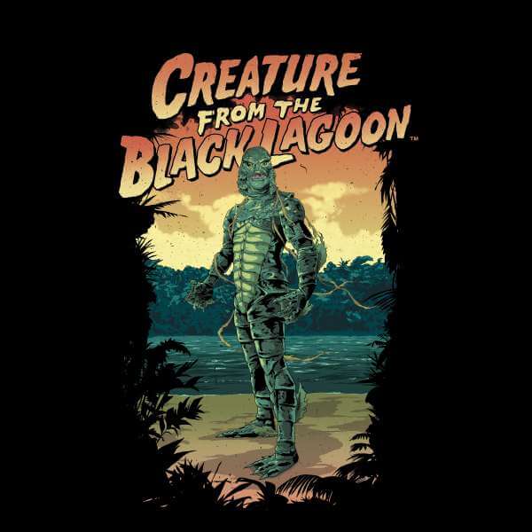 Universal Monsters Creature From The Black Lagoon Illustrated Trui - Zwart - L