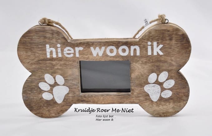Houten - Bot - Hier woon ik - Hangend - Fotolijst
