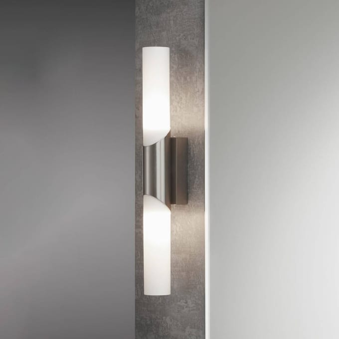 BRILONER Kabili - LED Spiegellamp - spiegelverlichting badkamer - 2x E14 fitting - nickel - 43.5 cm