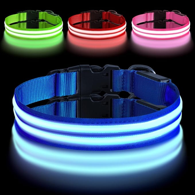 Oplaadbare LED Hondenhalsband voor Veiligheid en Comfort