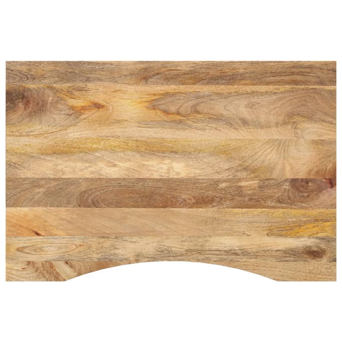 vidaXL - Bureaublad - met - ronding - 90x60x2,5 - cm - massief - ruw - mangohout