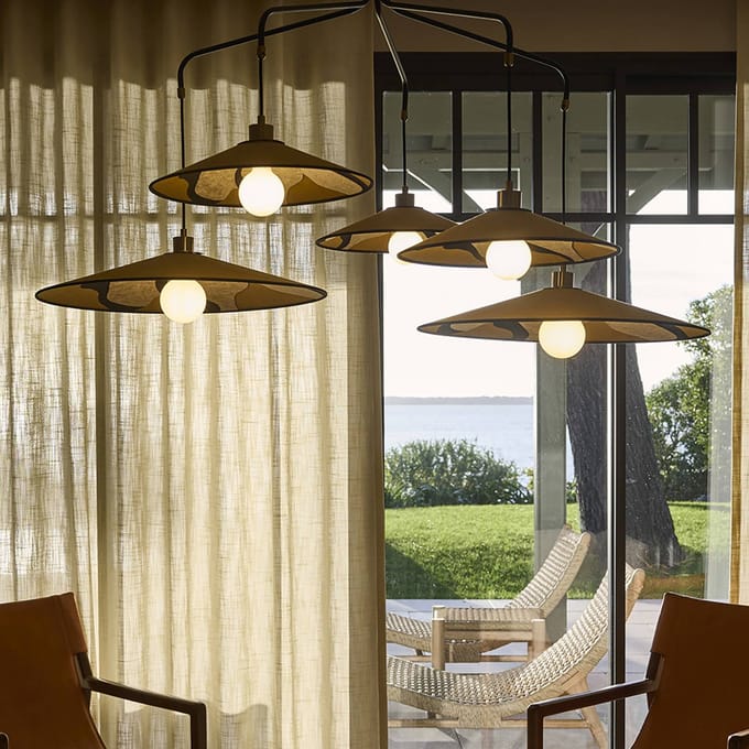 MARKET SET Hanglamp Sonia Laudet, nostalgic curry, 5-lamps