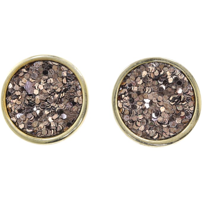 Behave - Bruine glitter oorclips - Feestelijke look - Voor avondoutfit