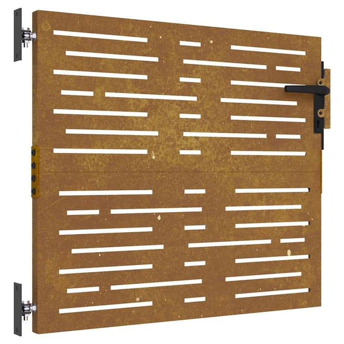 Vidaxl Portail de Jardin, 85X75 cm, Acier Corten, Motif Rectangles