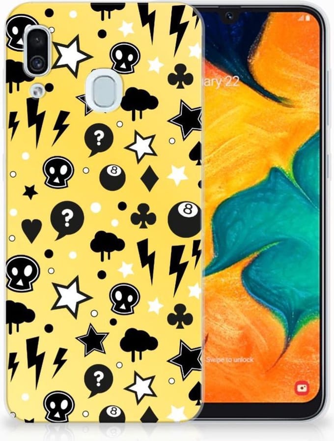 Silicone Back Case Samsung Galaxy A30 Punk Geel