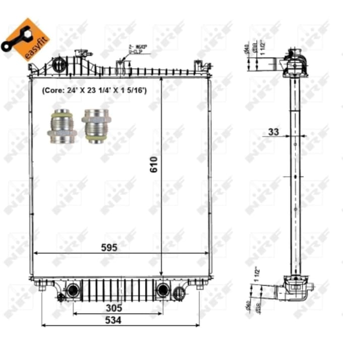 Radiator, motorkoeling NRF 56032