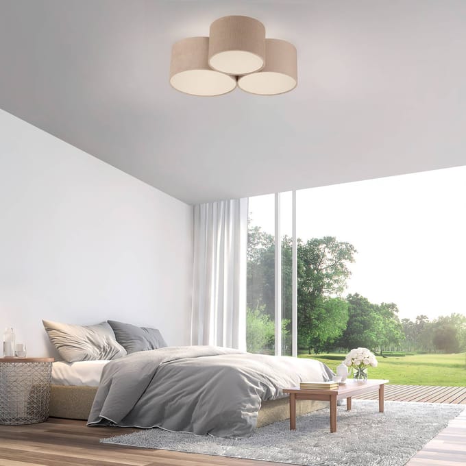 JUST LIGHT. GmbH JUST LIGHT. Groene Duro plafondlamp, textiel, 3-lamps