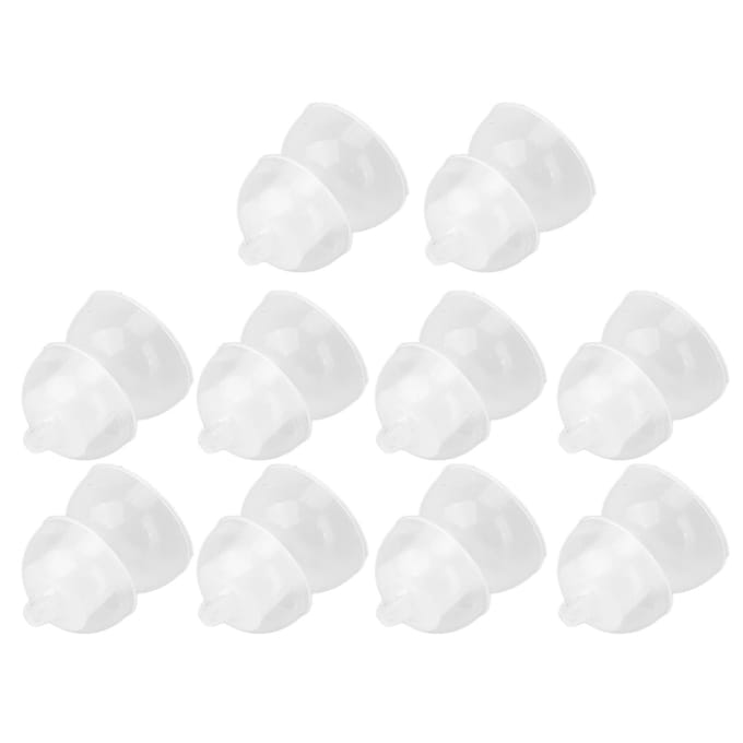 10 Pièces Embouts d'Oreille en Silicone Double Couche Lavable Antistatique Détachables Accessoires Bouchons d'Oreille white